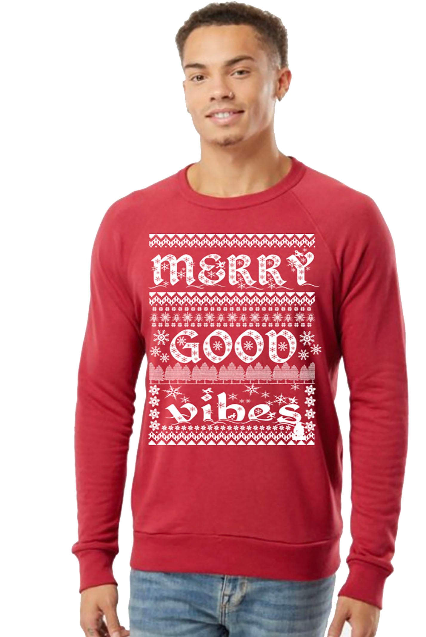 Merry Good Vibes Eco Red Sweatshirt