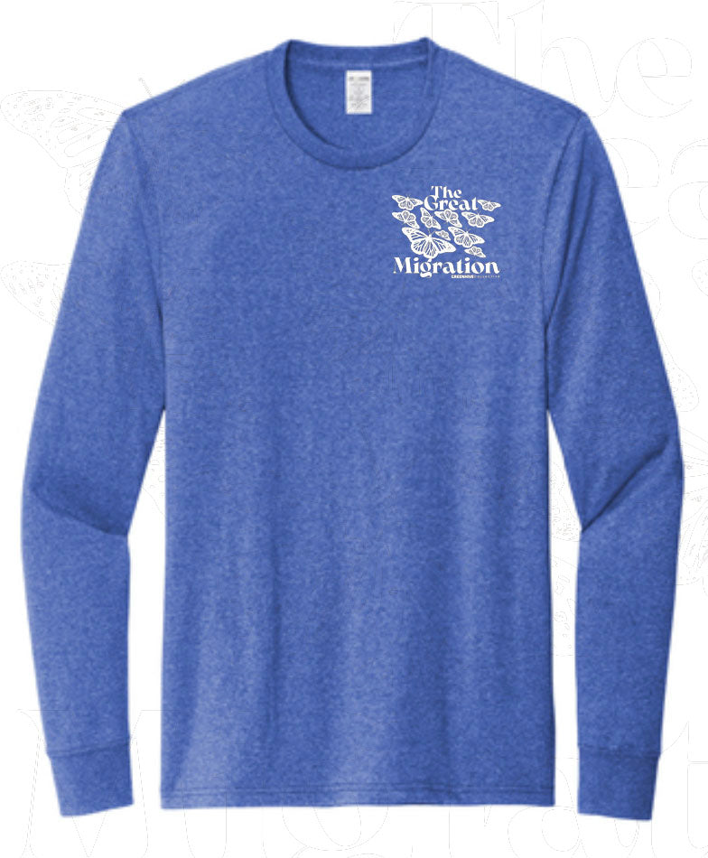 The Great Migration / Reused Royal Heather unisex long sleeve