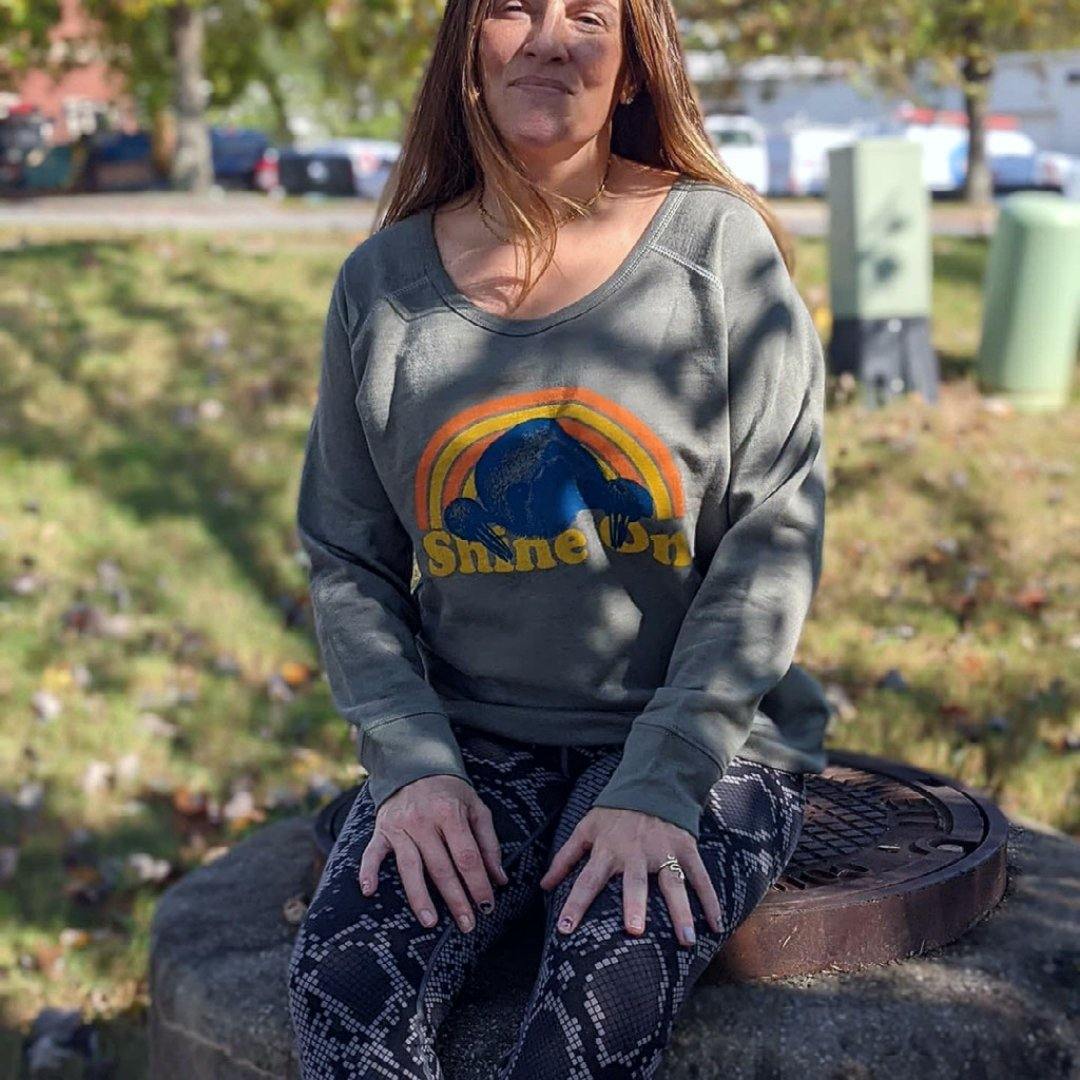 "Shine On" Sloth - Ladies Fleece Pullover - GreenHive Collective